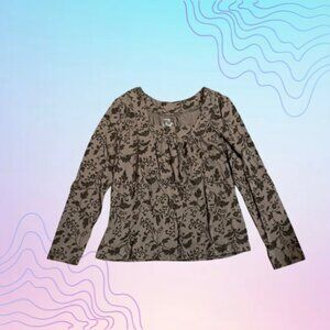 SONOMA Floral Burnout Long Sleeve Top Size SP (Small Petite)